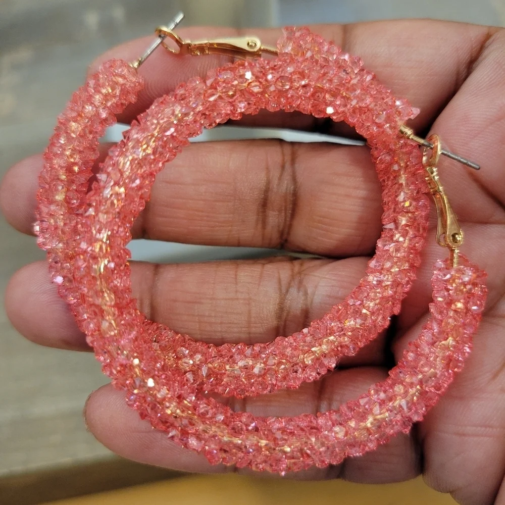 Like Candy! Crushed Resin Hoop Earrings • Colorful • Pierced • Select a Color